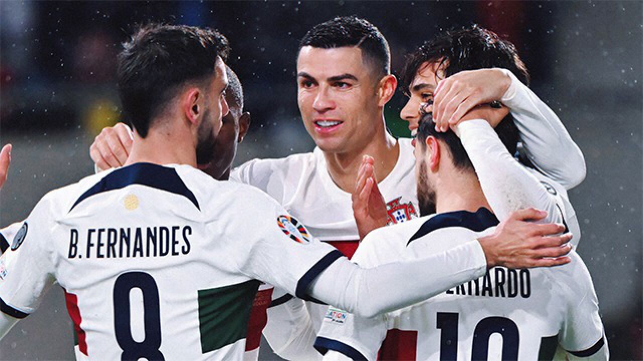 葡萄牙队迎战卢森堡队，豪取三分